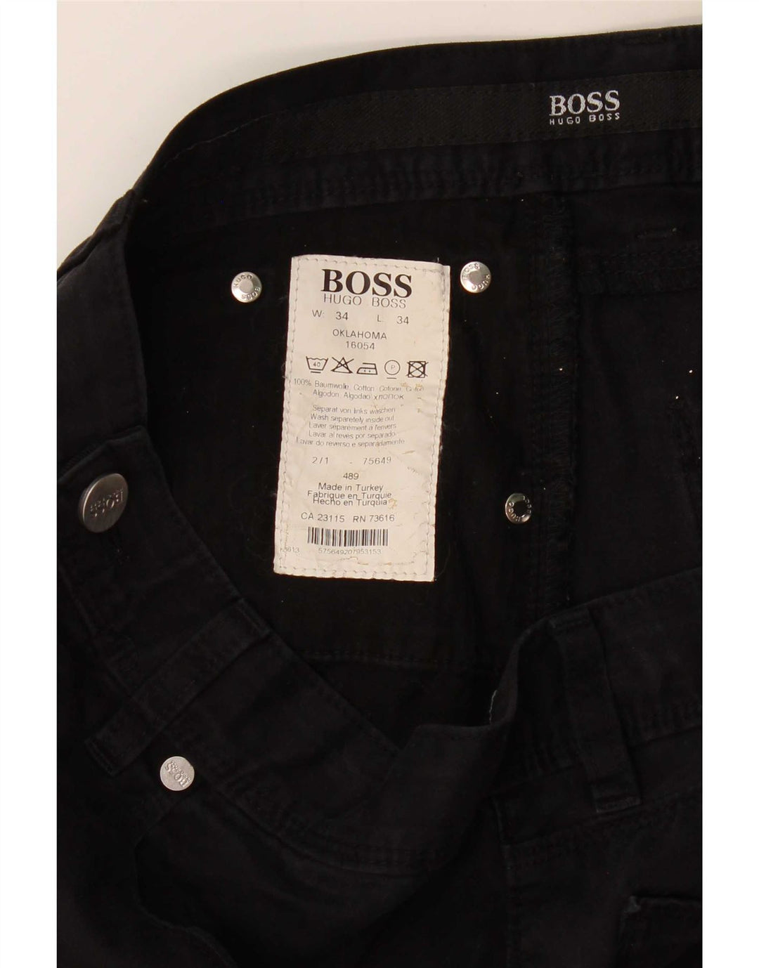 Vaqueros Hugo Boss Hombre Rectos W34 L34 Algodón Negro