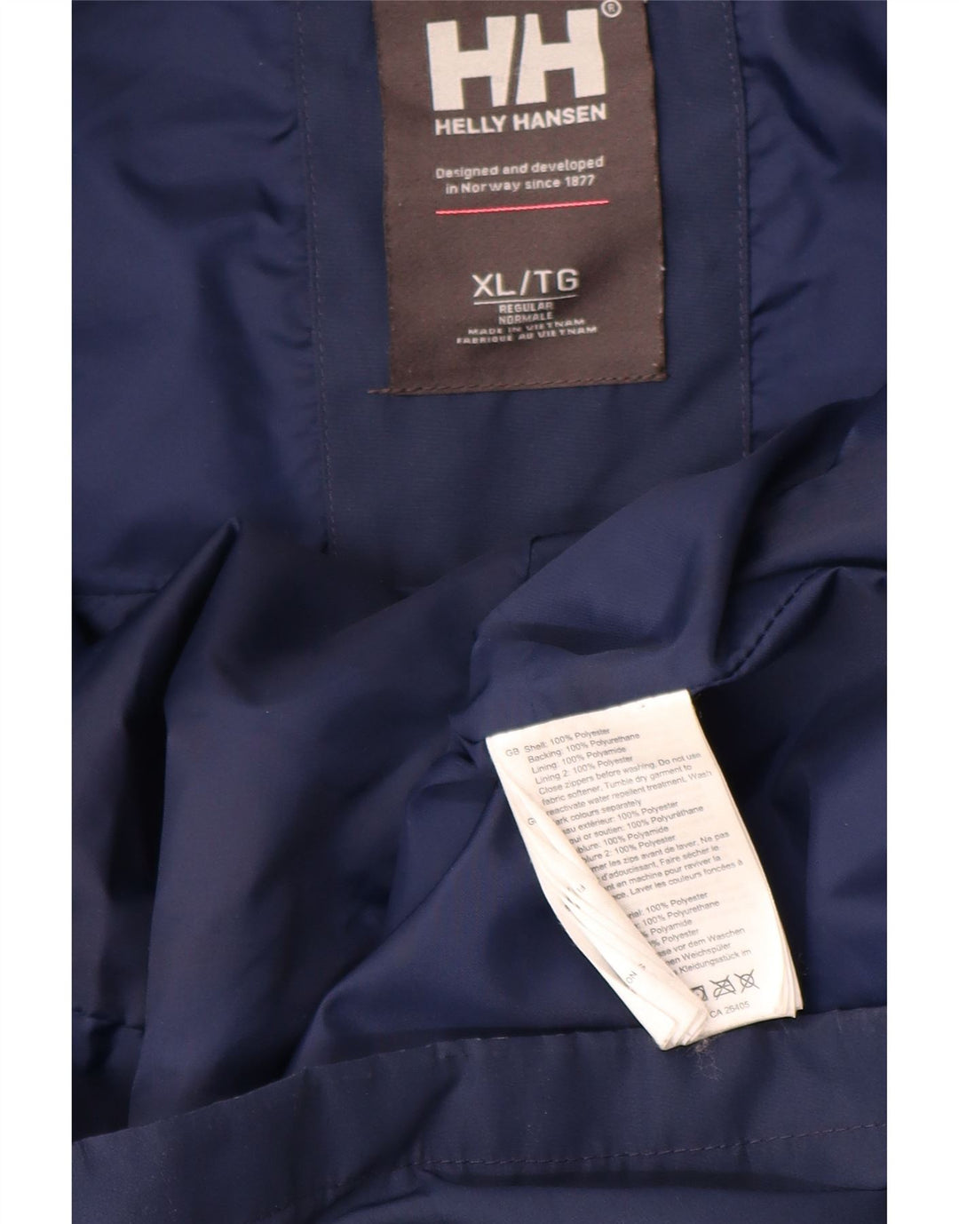 HELLY HANSEN Chubasquero con capucha para mujer ES 40 XL Poliéster azul marino