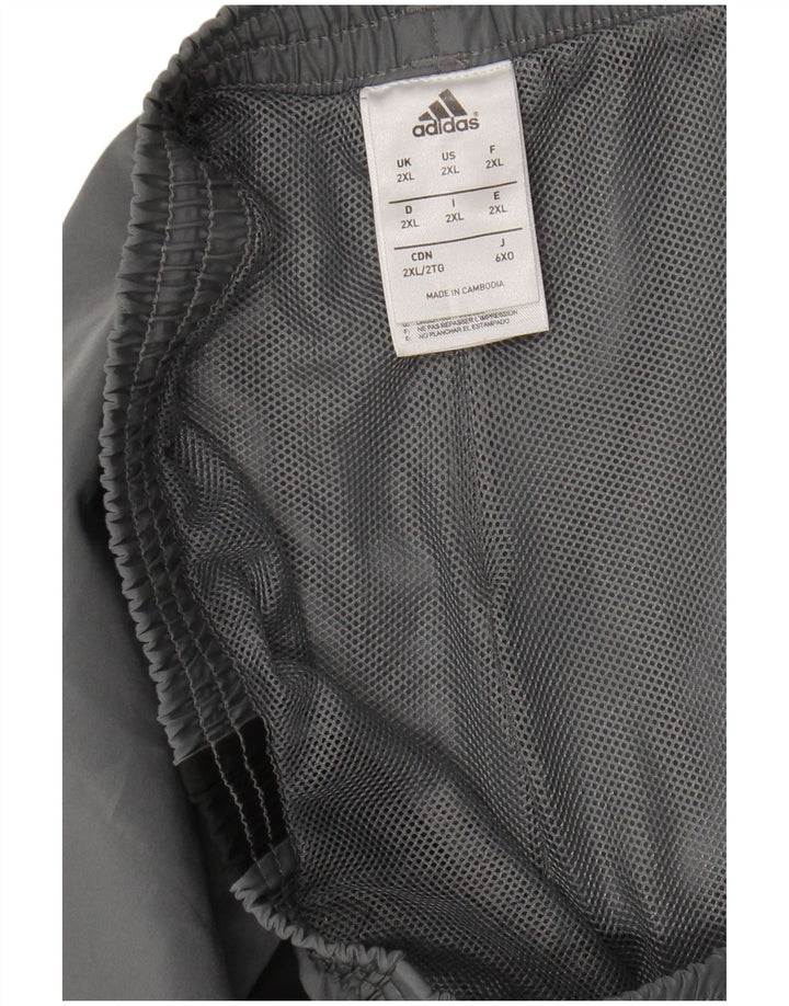 Adidas Pantalones cortos deportivos para hombre 2XL Gris Colorblock Poliéster