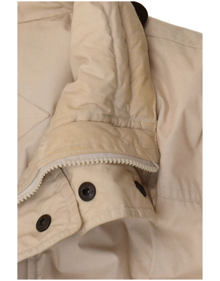 Vintage hombres acolchado abrigo Reino Unido 42 XL Beige