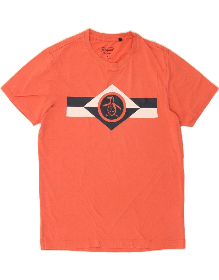 PENGUIN Mens Graphic T-Shirt Top Medium Orange Cotton Vintage Penguin and Second-Hand Penguin from Messina Hembry 