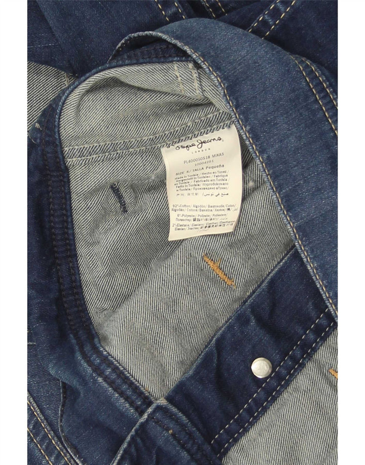 PEPE Jeans Chaqueta vaquera corta para mujer UK 10 Small Blue Cotton