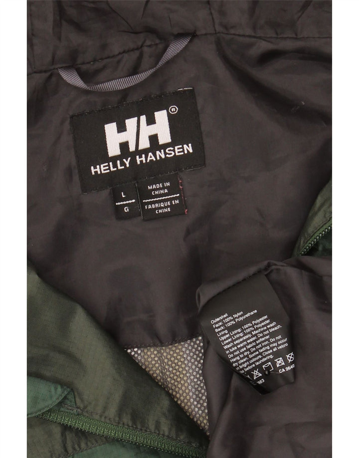 Helly Hansen Chaqueta impermeable con capucha para hombre Reino Unido 40 Grande Verde Colorblock Nylon