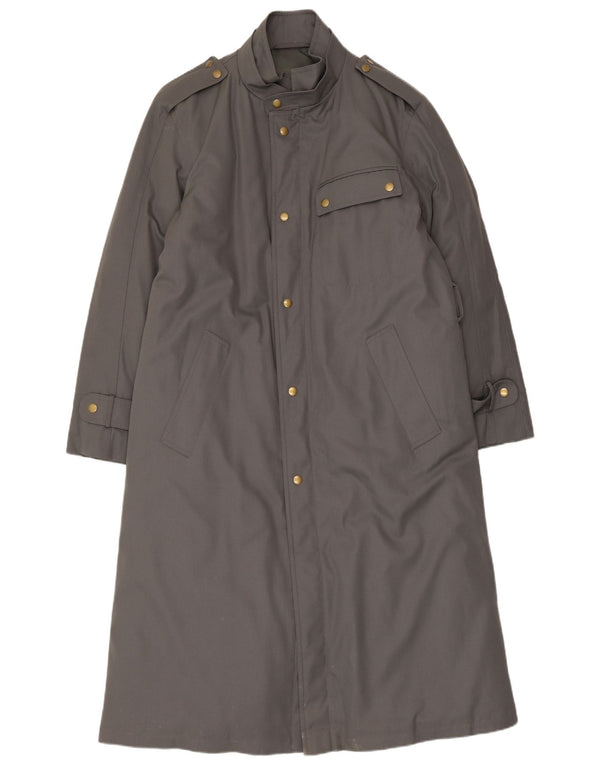 Vintage hombres militar gabardina Reino Unido 38 gris medio