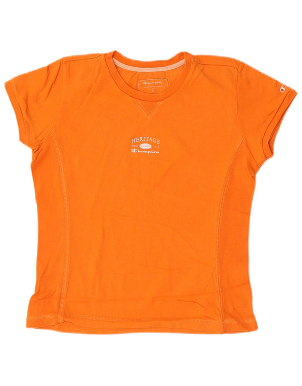 Champion Heritage Classics Camiseta para Mujer UK 12 Medium Naranja Algodón