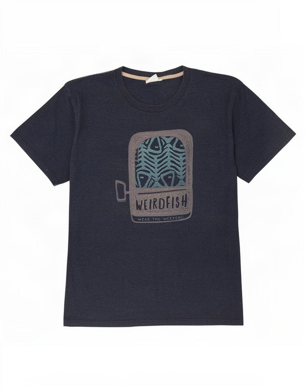 Weird Fish Camiseta gráfica para hombre Top 3XL Algodón azul marino
