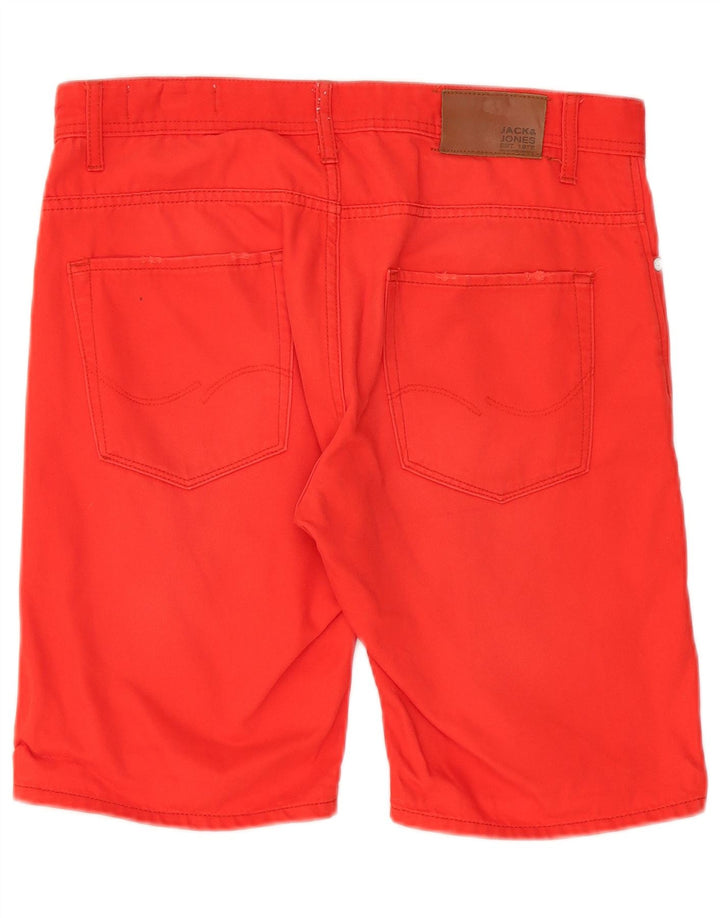 Jack & Jones - Pantalones cortos vaqueros para hombre, talla grande, W34, algodón rojo