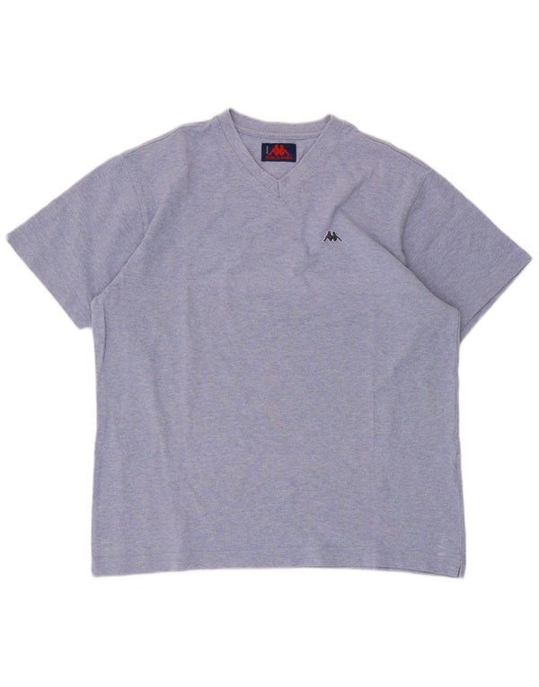 Kappa Hombre Camiseta De Manga Corta Top Grande Azul Algodón