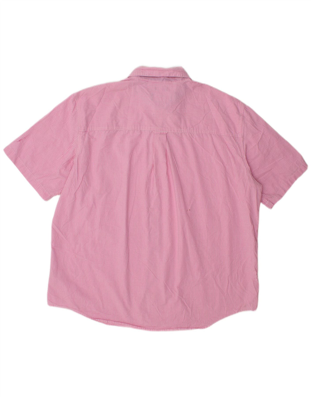 Chaps Camisa de manga corta para hombre 2XL Algodón a cuadros rosa