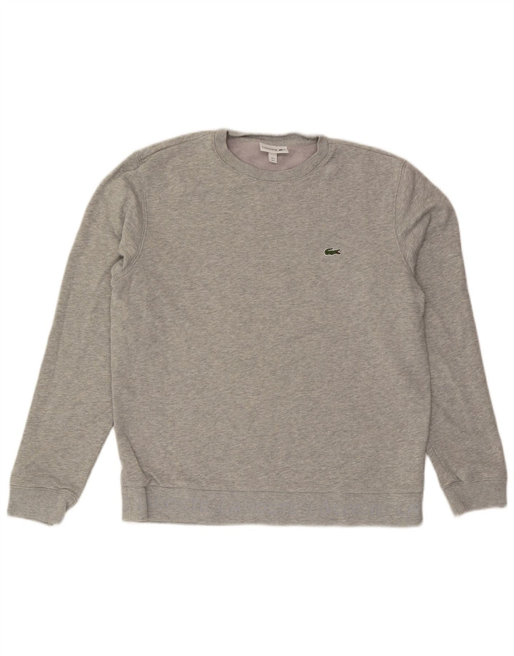 Lacoste - Sudadera para hombre, talla 5, algodón moteado gris grande