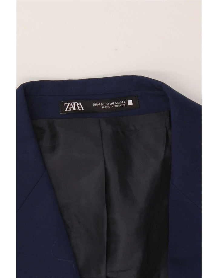 Zara Chaqueta tipo blazer de 2 botones para hombre EU 46 Small Azul marino