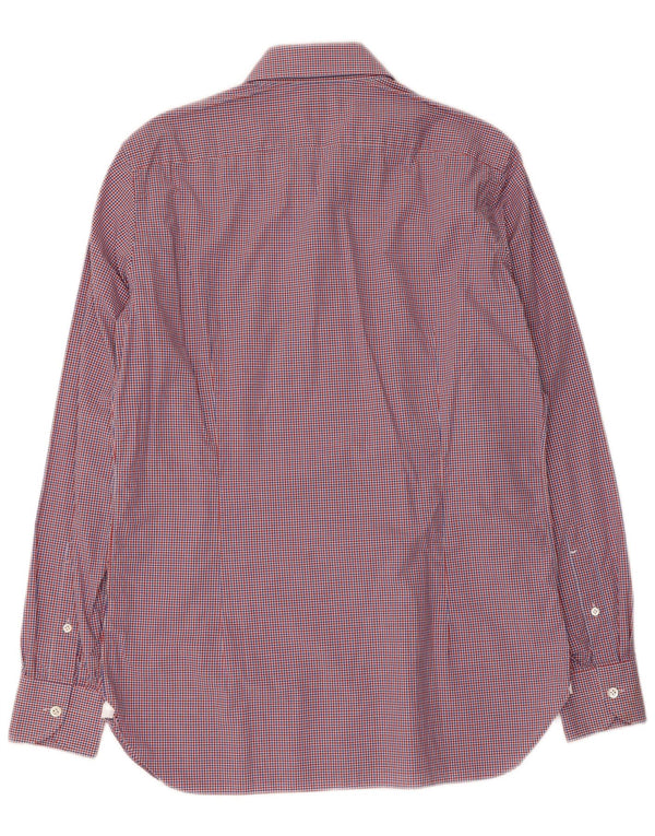 BORRELLI Camisa Hombre Talla 39 15 1/2 Mediana Algodón Cuadros Multicolor