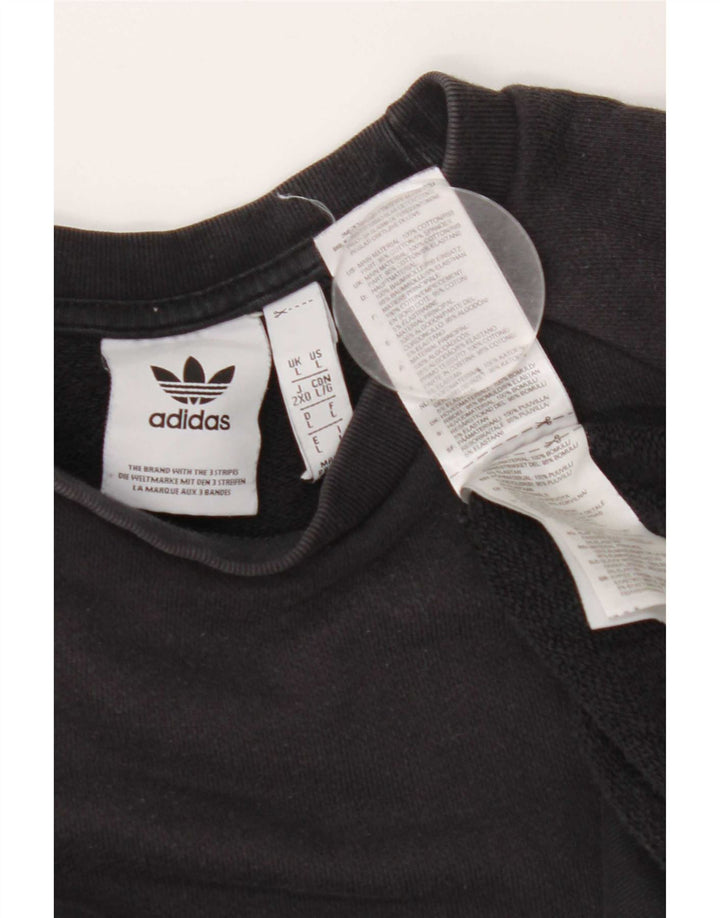Adidas Hombre Sudadera Jumper Grande Negro Algodón