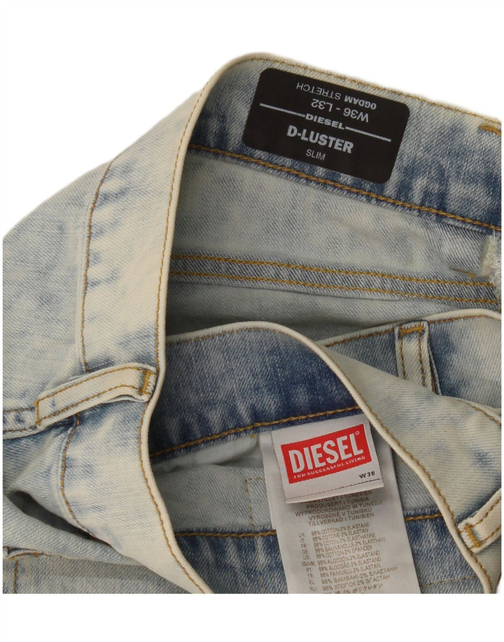 Diesel Hombre D-Luster Stretch Slim Jeans W36 L32 Algodón Azul