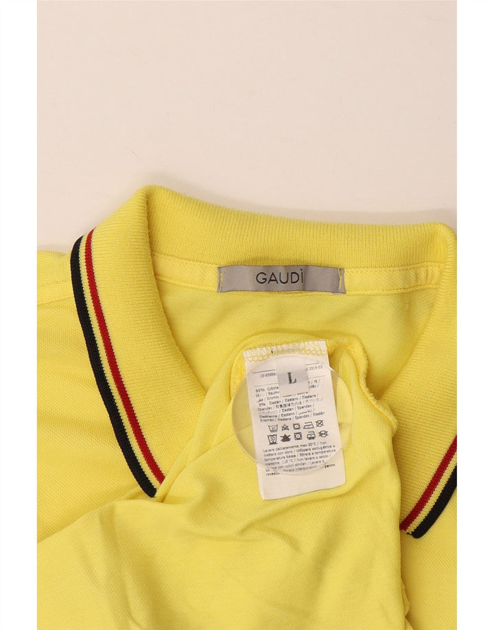 Polo GAUDI Hombre Grande Algodón Amarillo