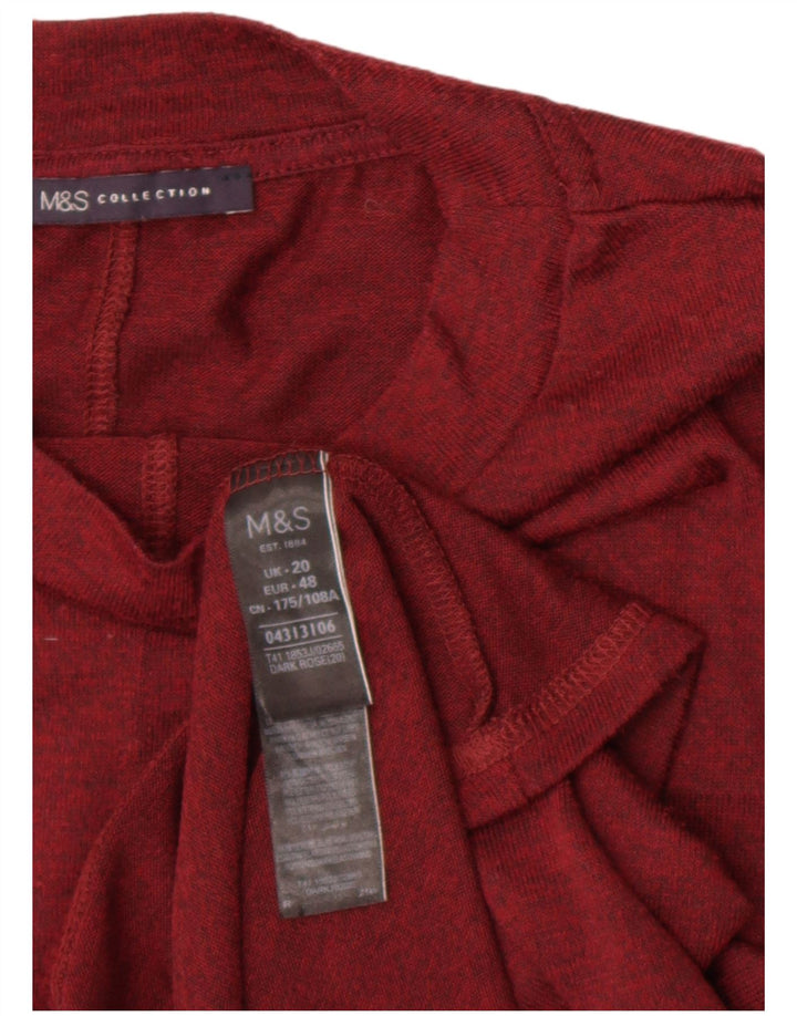 Marks & Spencer Top para mujer manga 3/4 UK 20 2XL Poliéster burdeos