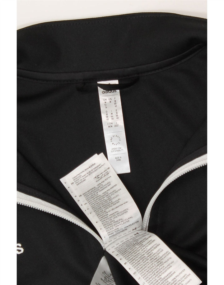 Adidas Mujer Aeroready Chándal Top Chaqueta Reino Unido 12/14 Mediano Negro