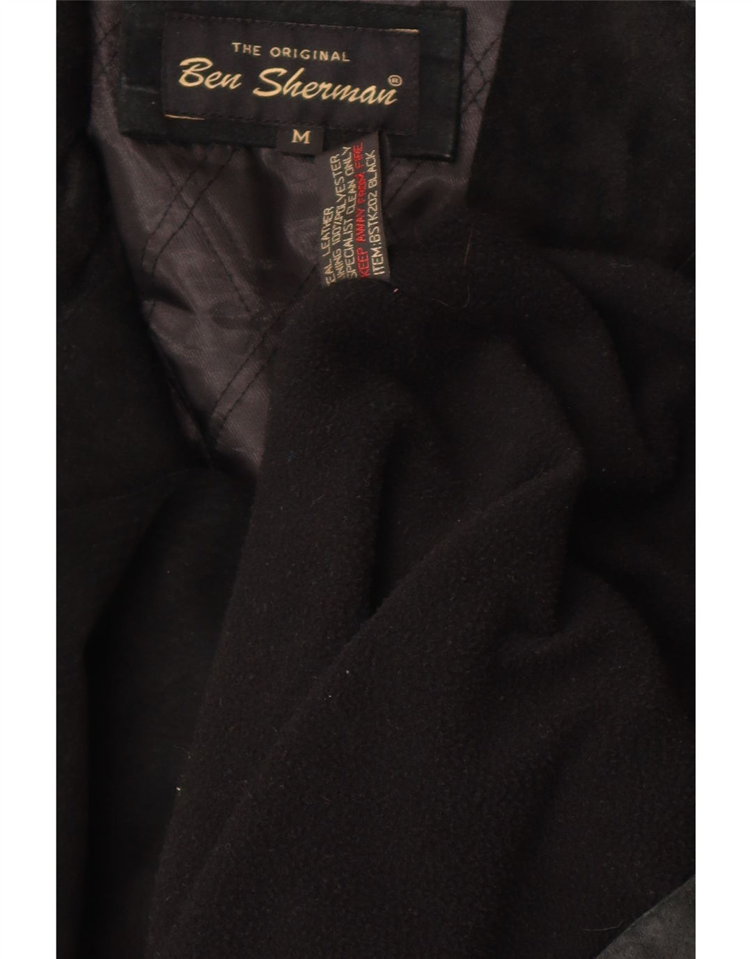 Ben Sherman Abrigo cortavientos de ante para hombre Reino Unido 38 Cuero negro mediano