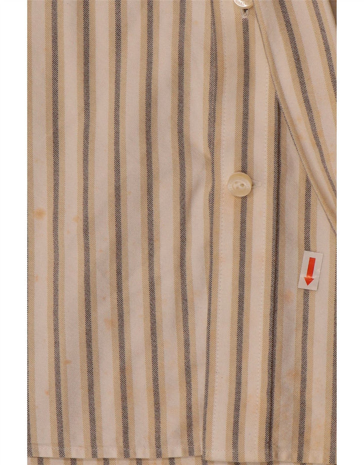 TIMBERLAND Camisa Hombre 2XL Algodón Rayas Beige