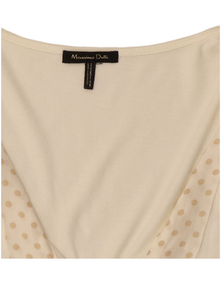 Massimo Dutti Blusa Sin Mangas Mujer UK 42 Mediano Lunares Blancos