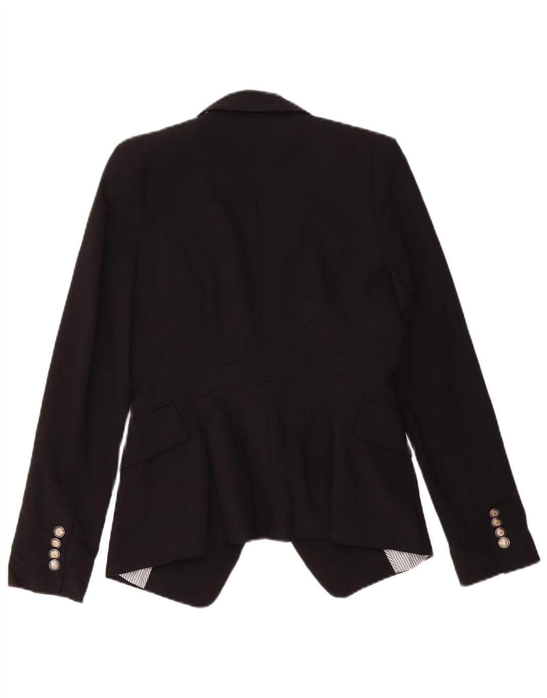 ZARA Chaqueta Blazer De 1 Botón Para Mujer UK 10 Small Poliéster Negro