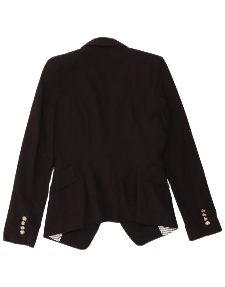 ZARA Chaqueta Blazer De 1 Botón Para Mujer UK 10 Small Poliéster Negro