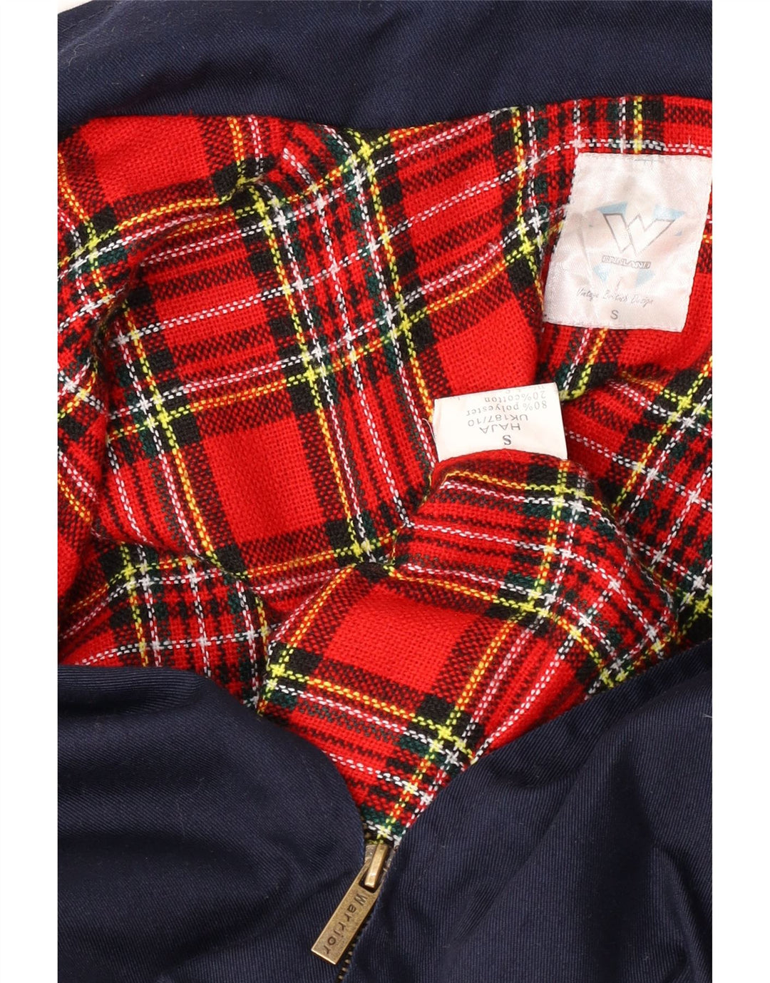 Vintage hombres bomber chaqueta Reino Unido 36 pequeño poliéster azul marino