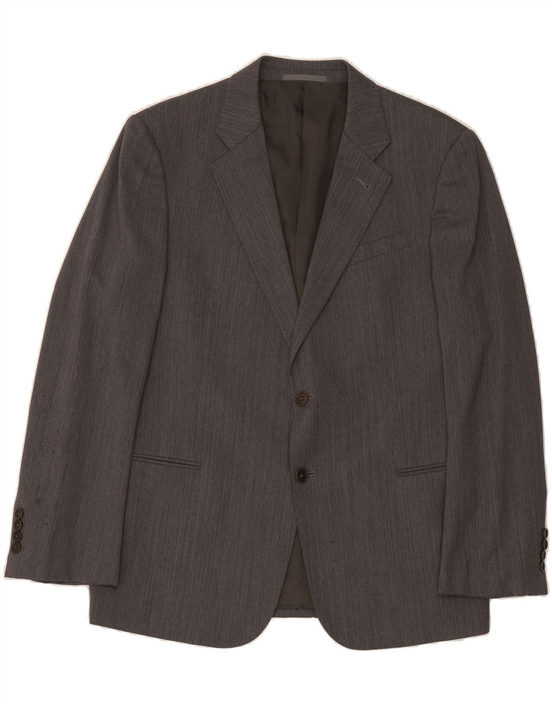 ARMANI Mens 2 Button Blazer Jacket IT 54 2XL Grey Wool Vintage Armani and Second-Hand Armani from Messina Hembry 