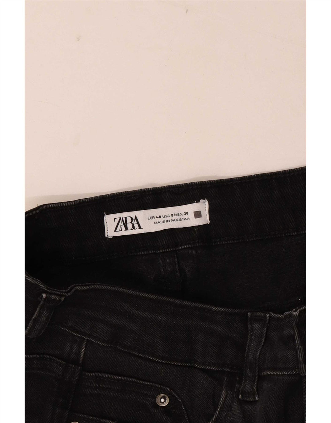 Zara Jeans Cónicos Para Mujer EU 40 Medium W30 L26 Negro
