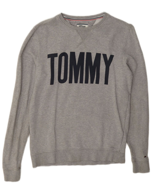 Tommy Hilfiger Sudadera Gráfica para Hombre Jersey Pequeño De Algodón Moteado Gris