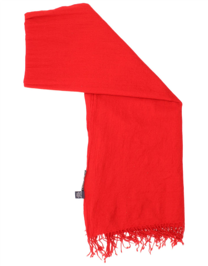 Frangi Bufanda rectangular para hombre talla única lana roja