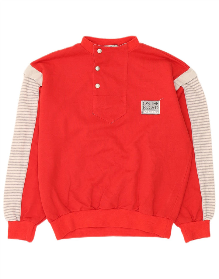 Lotto Jersey De Cuello Con Botones Para Hombre Pequeño Rojo Colorblock Algodón