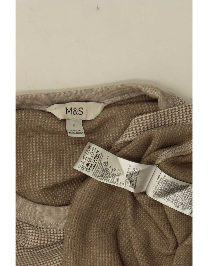 Marks & Spencer Hombre Top Manga Larga Algodón Beige Medio