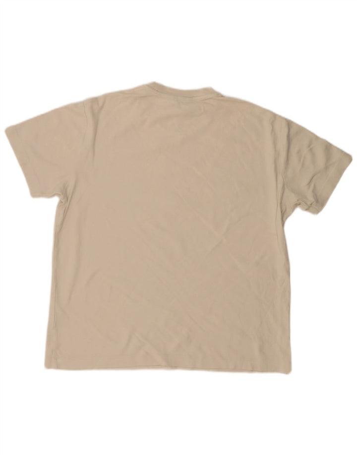 MASSIMO DUTTI Mens T-Shirt Top Large Beige Cotton