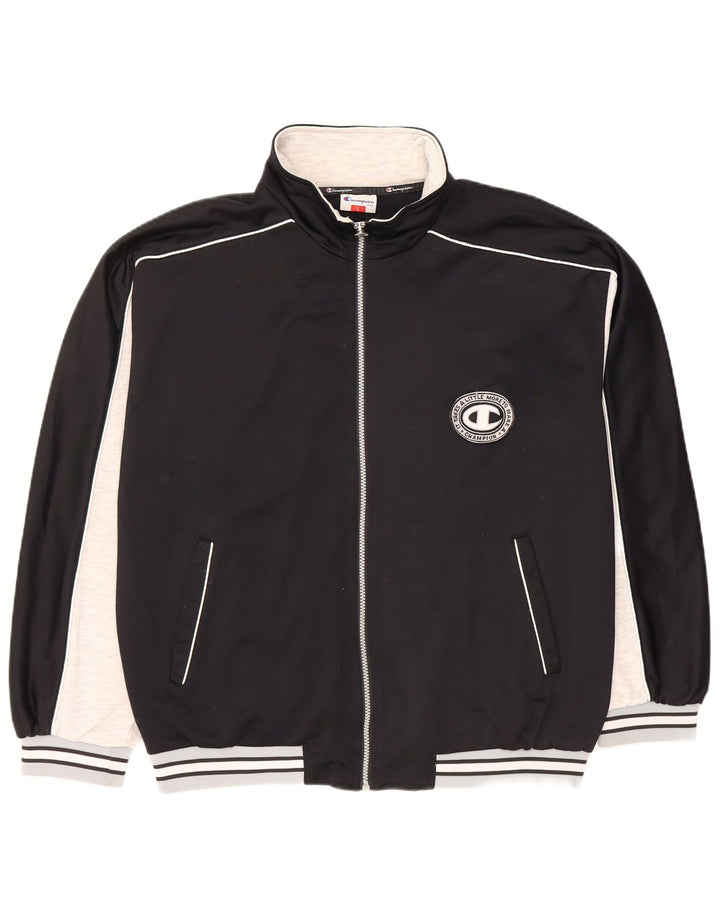Champion Chaqueta De Chándal Con Gráfico Para Hombre, Grande, Color Negro