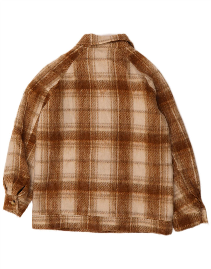 Marks & Spencer Chaqueta utilitaria para mujer UK 8 Small Marrón Cuadros Poliéster