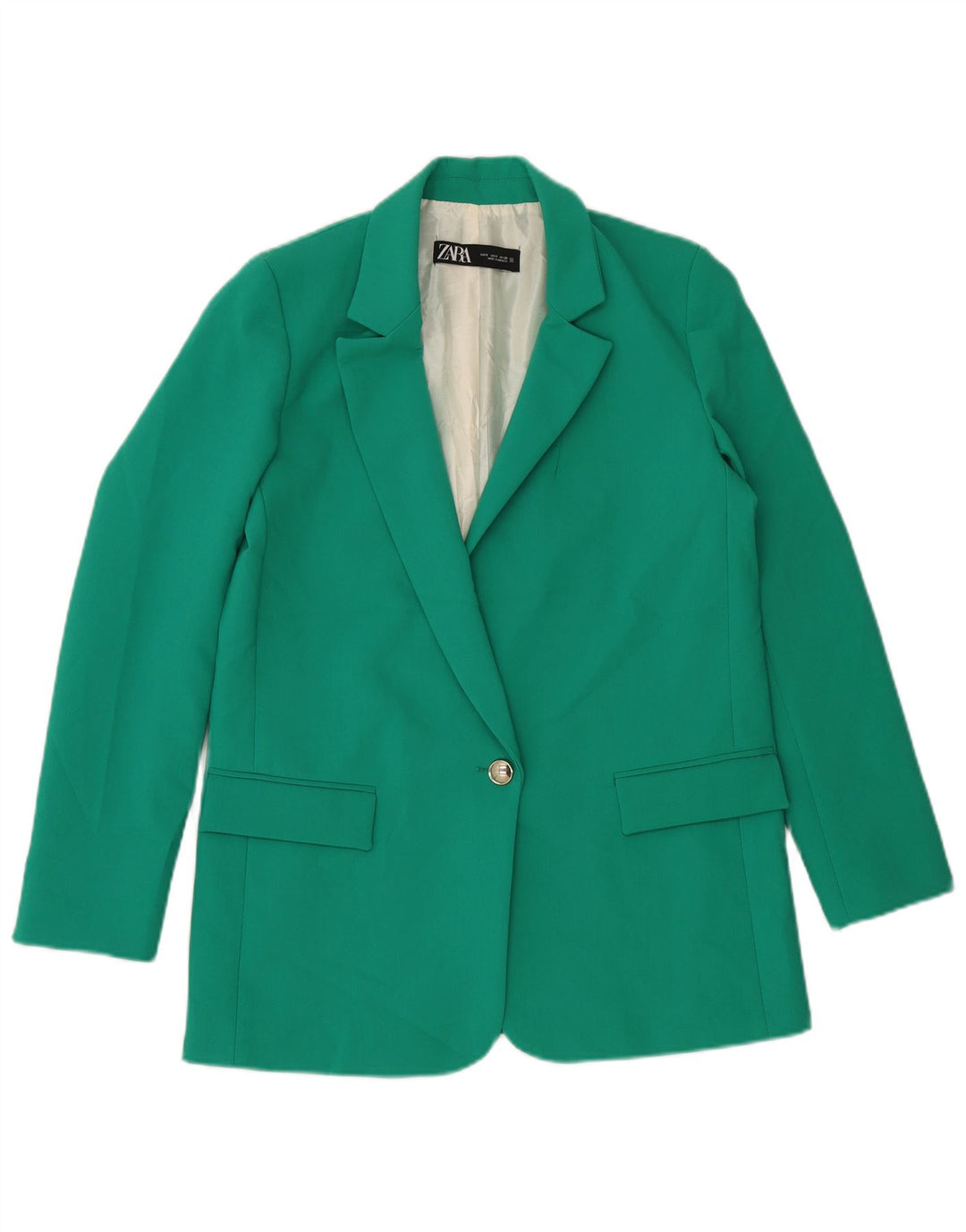 Zara Mujer Chaqueta Blazer De 1 Botón UK 10 Small Verde