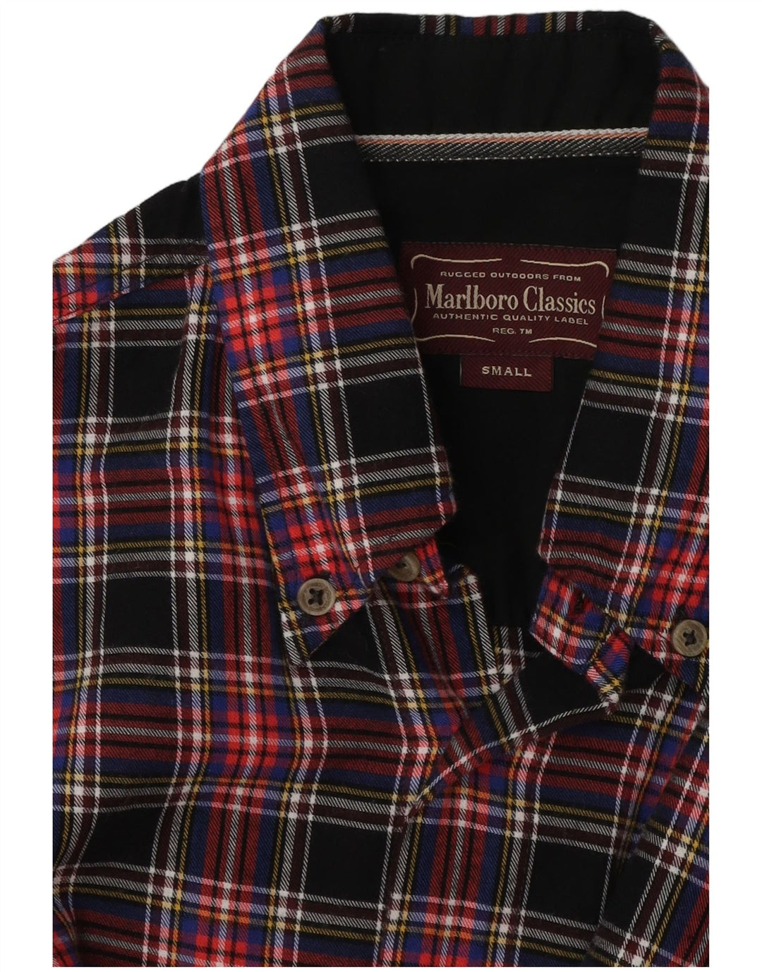 Marlboro Classics - Camisa de franela para hombre, cuadros rojos pequeños