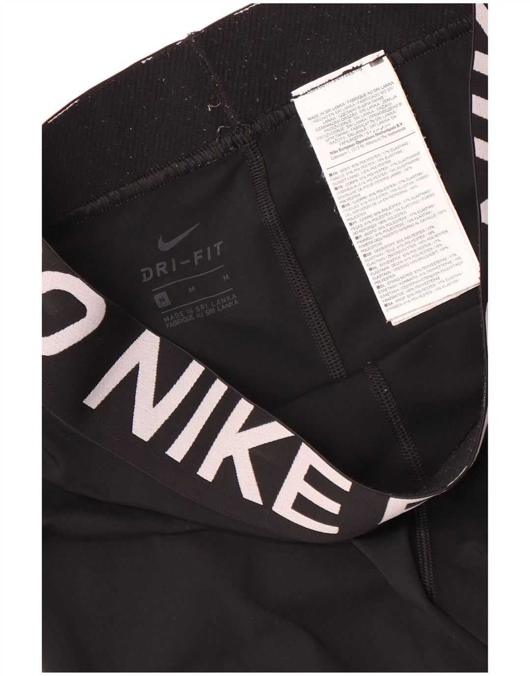 Nike Dri Fit Graphic Capri Leggings para mujer UK 12 Mediano Negro Poliéster