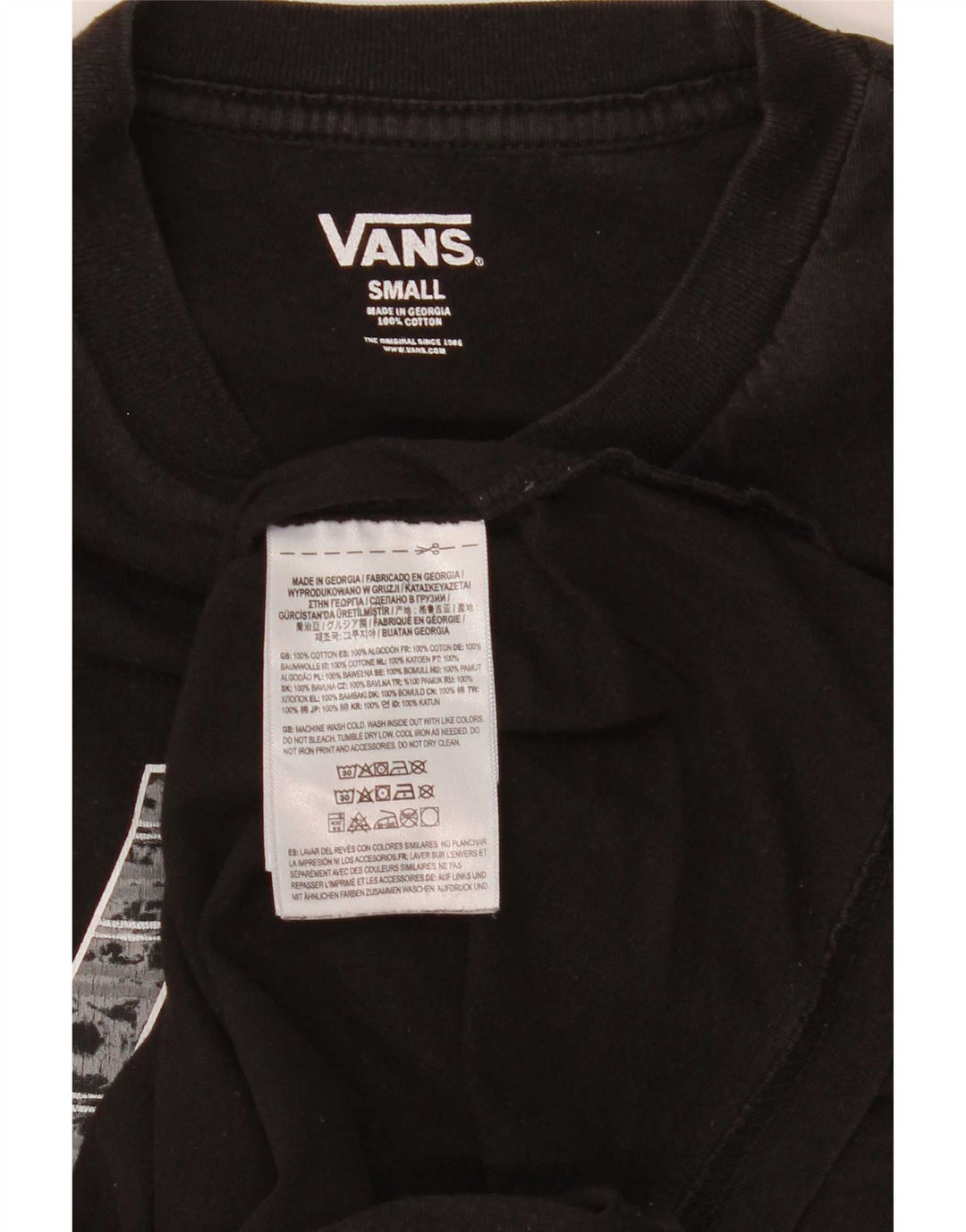 Vans Hombre Graphic Top Manga Larga Pequeño Algodón Negro