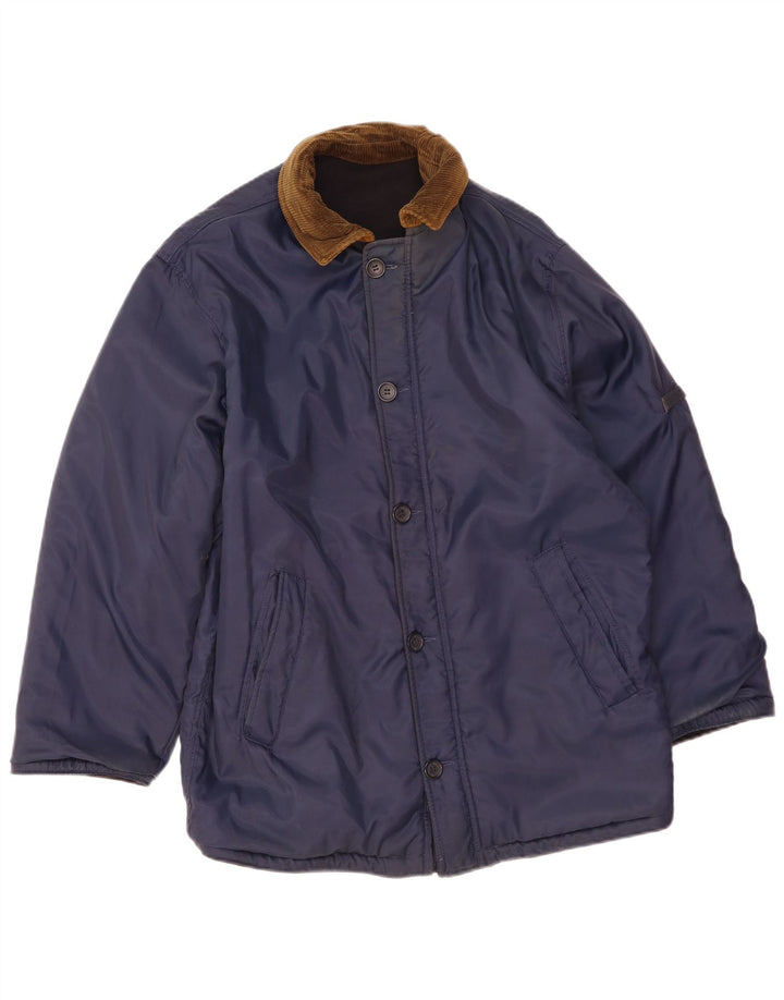 Ivy Oxford Chaqueta reversible para hombre UK 36 Small Lana azul marino