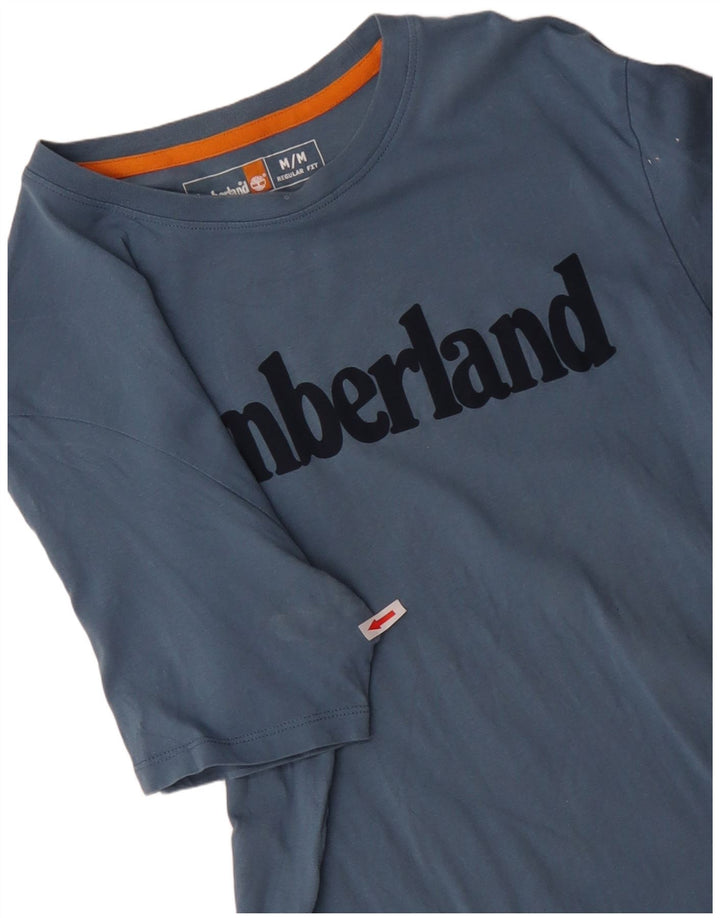 TIMBERLAND Camiseta gráfica de ajuste regular para hombre Top de algodón azul medio