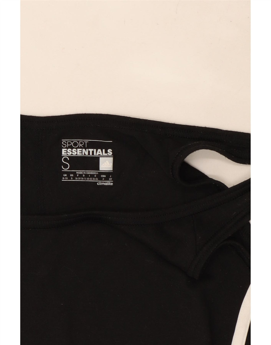 ADIDAS Mujer Climalite Chaleco Top UK 8/10 Pequeño Negro