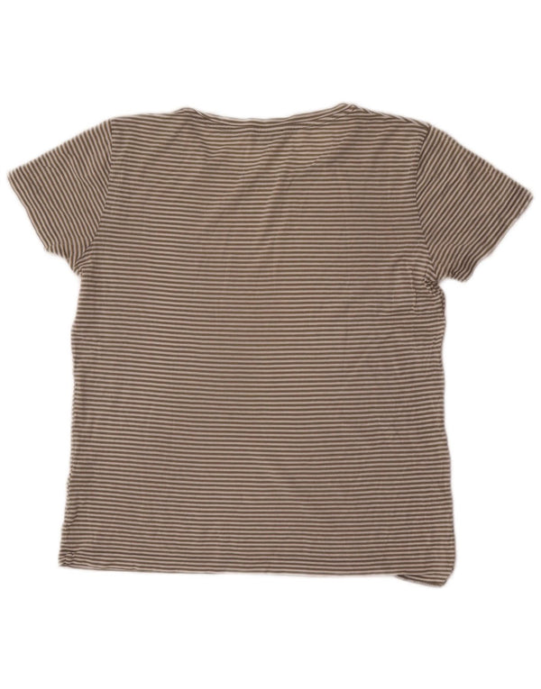 Cos Camiseta para mujer Top UK 14 Algodón a rayas gris medio