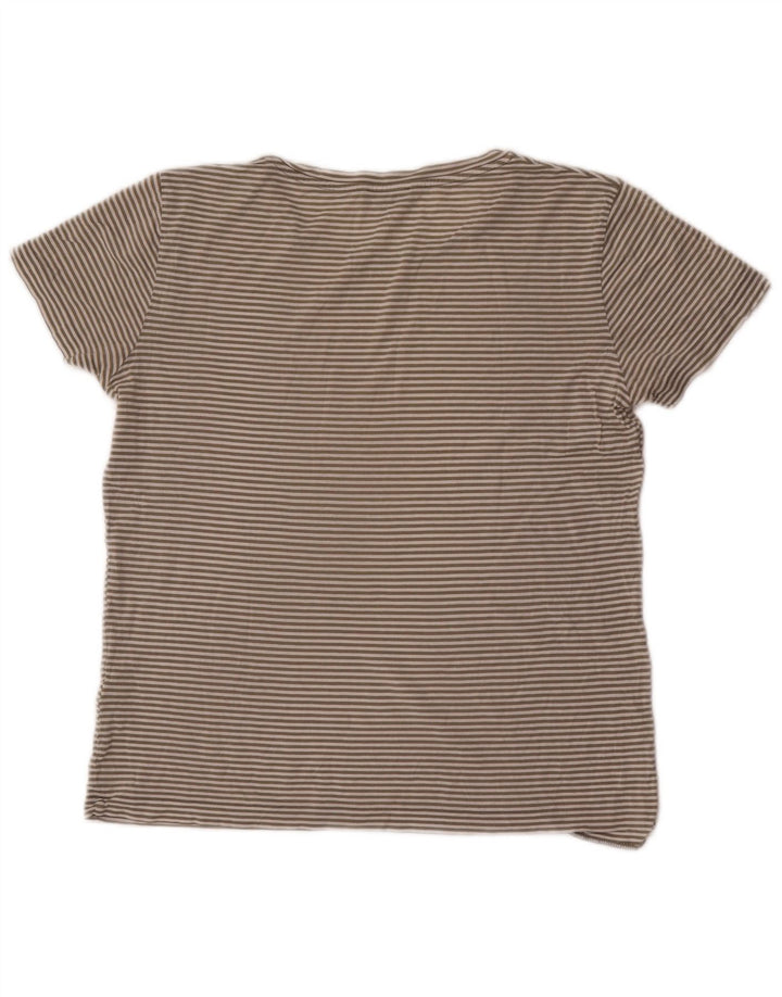 Cos Camiseta para mujer Top UK 14 Algodón a rayas gris medio