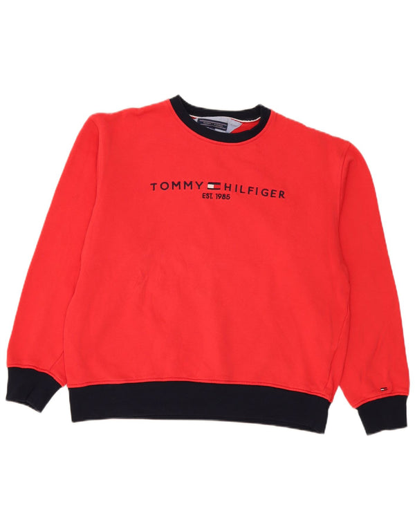 Tommy Hilfiger Sudadera gráfica para mujer Jumper UK 18 XL Algodón rojo