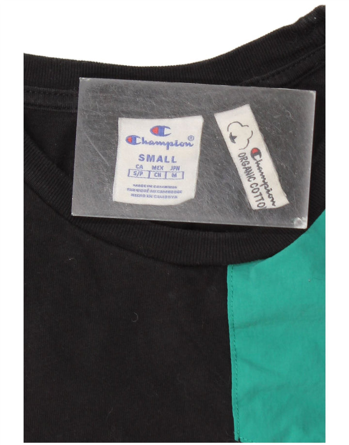Champion Camiseta para hombre Top Small Black Colorblock Cotton