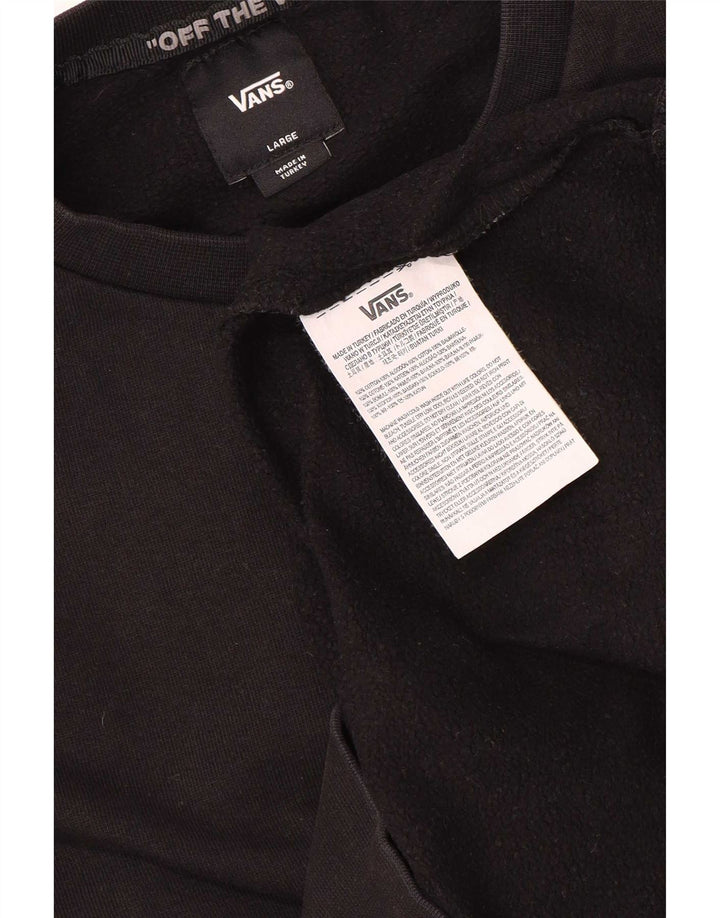 Vans - Sudadera gráfica para mujer, talla 40, talla grande, algodón negro