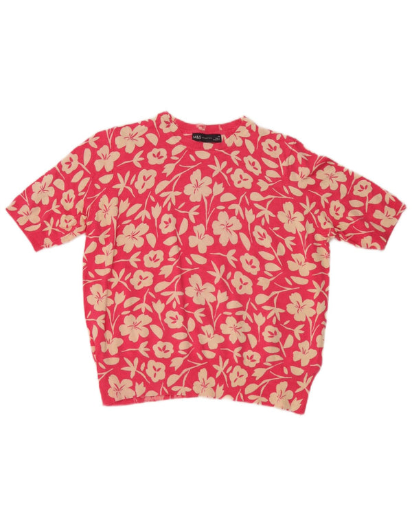 Marks & Spencer Suéter tipo jersey con cuello barco para mujer Reino Unido 44 Grande Rosa Floral