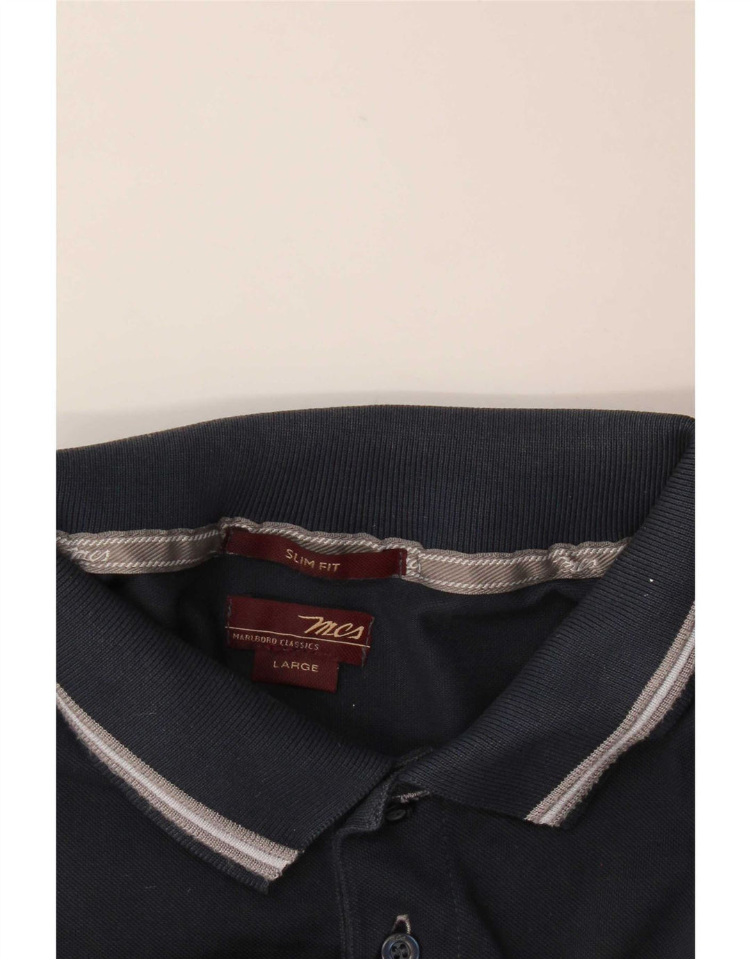 Marlboro Classics Polo Slim Fit para hombre, talla grande, azul marino